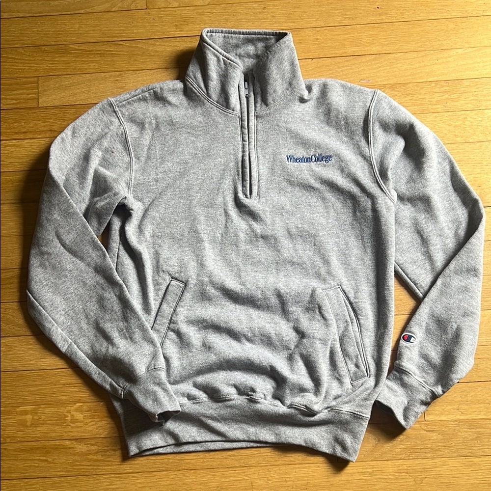 Wheaton College Champion heather gray Quarter-Zip Pullover